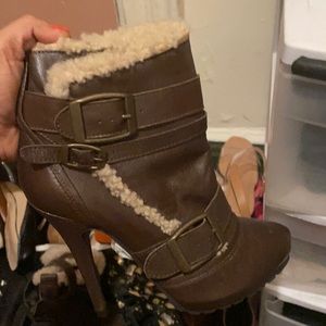 Limited edition TOPSHOP fur heel boots